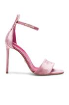 Oscar Tiye Velvet Minnie Sandals In Pink