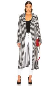 Rta Karina Coat In Black,white,stripes