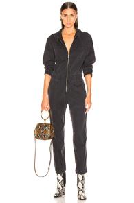 Enza Costa Front Zip Flightsuit In Black