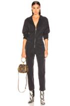 Enza Costa Front Zip Flightsuit In Black
