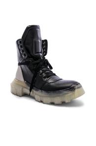 Rick Owens Leather Tractor Dunks In Black