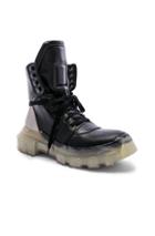 Rick Owens Leather Tractor Dunks In Black