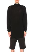 Rick Owens Oversize Turtleneck Sweater In Black