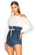 Sandy Liang Meetings Top In White,stripes