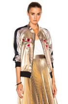 Frankie Embroidered Bomber Jacket In Metallics