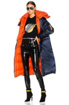 Versace Adjustable Length Parka In Blue,orange