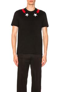 Givenchy Star Neck T-shirt In Black