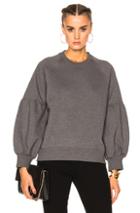 Burberry Cotton Bell Sleeve Sweatshirt In Gray