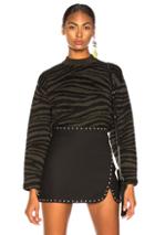 Proenza Schouler Tiger Jacquard Mockneck Sweater In Animal Print,green