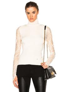 Esteban Cortazar Cropped Turtleneck Sweater In White