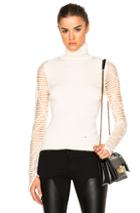 Esteban Cortazar Cropped Turtleneck Sweater In White