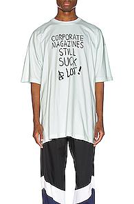 Vetements Corporate Magazine Tee In White