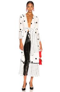 We Are Leone Contrast Maxi Cardigan In White