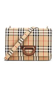 Burberry Medium D Ring Crossbody Bag In Brown,neutral,plaid