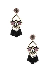 Mercedes Salazar Flor Del Paramo Earrings In Purple,black,metallic