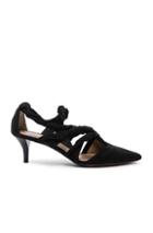 Proenza Schouler Suede Knotted Kitten Heels In Black