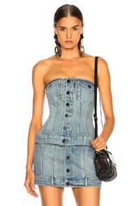 Alexander Wang Strapless Top In Denim Light