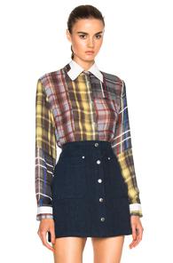 Preen Line Tara Shirt In Red,yellow,checkered & Plaid