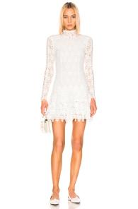 Jonathan Simkhai Guipure Long Sleeve Mini Dress In White