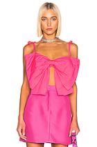 Msgm Bow Crop Top In Pink