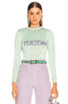 Alberta Ferretti Tuesday Lurex Crewneck Sweater In Green