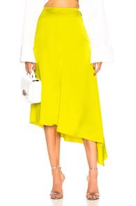 Msgm Asymmetrical Skirt In Yellow