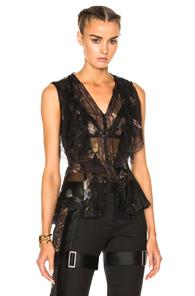 Alexander Mcqueen Sleeveless Top In Black,floral