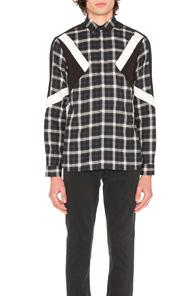 Neil Barrett Retro Modernist Shirt In Black,checkered & Plaid