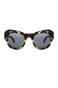 Dries Van Noten Angular Sunglasses In Animal Print,black