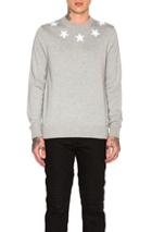 Givenchy Star Collar Crew Neck Jumper In Gray