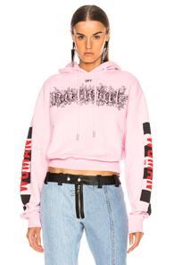 Off-white Taxi Cropped Hoodie In Pink