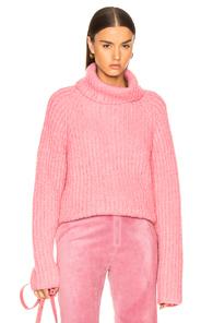 Smythe Rib Turtleneck In Pink