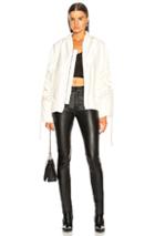 Ann Demeulemeester Tab Sleeve Bomber Jacket In White