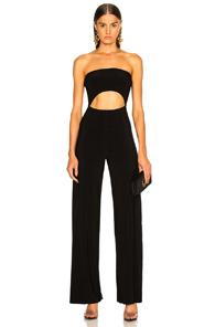 Norma Kamali Strapless Cut Out Jumpsuit In Black