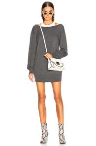 T By Alexander Wang Bi Layer Knit Dress In Gray