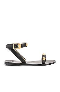 Versace Logo Sandals In Black
