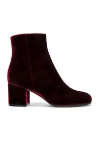 Gianvito Rossi Velvet Booties In Red
