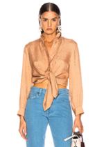 Nanushka Felice Top In Orange,neutral,paisley