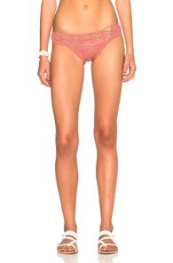 She Made Me Hania Mid Rise Bikini Bottom In Pink