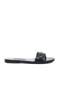 Newbark Roma I Lizard Embossed Sandals In Black,animal Print