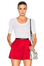 Carven Thin Rib Knit Top In White