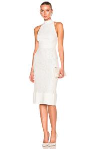 Lover Violet Fitted Halter Dress In White