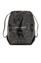 Saint Laurent Bandana Pouch Bag In Black