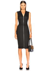 Victoria Beckham V-neck Fitted Dress In Black