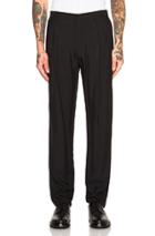 Lanvin Pleat Pocket Wool Viscose Trousers In Black