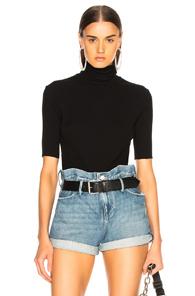 Helmut Lang Short Sleeve Turtleneck Sweater In Black