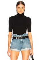 Helmut Lang Short Sleeve Turtleneck Sweater In Black
