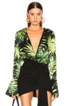 Caroline Constas Daria Bodysuit In Green,tropical
