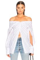 Dion Lee Reversible Twist Yoke Shirt In Stripes,white
