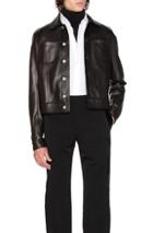 Maison Margiela Lamb Leather Trucker Jacket In Black